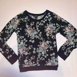 Black sweater with floral patterns